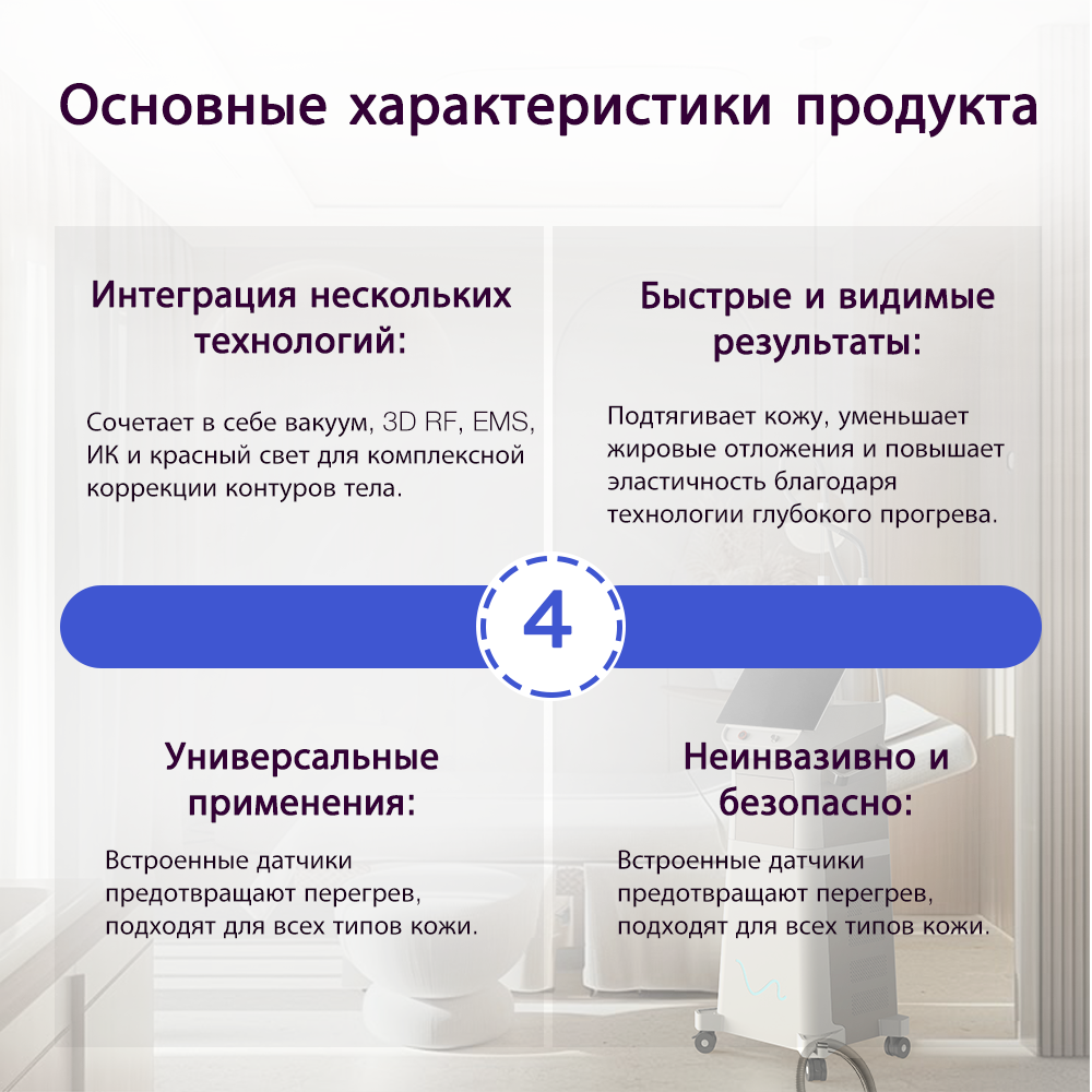 Лияшейп Вакуумный Массажер с Негативным Давлением, RF, EMS, ИК-терапия Красным Светом, Аппарат для Уменьшения Целлюлита и Стройности Тела​