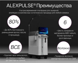 Уменьшение количества волос на 80% с помощью александритового лазера всего за 3 сеанса.