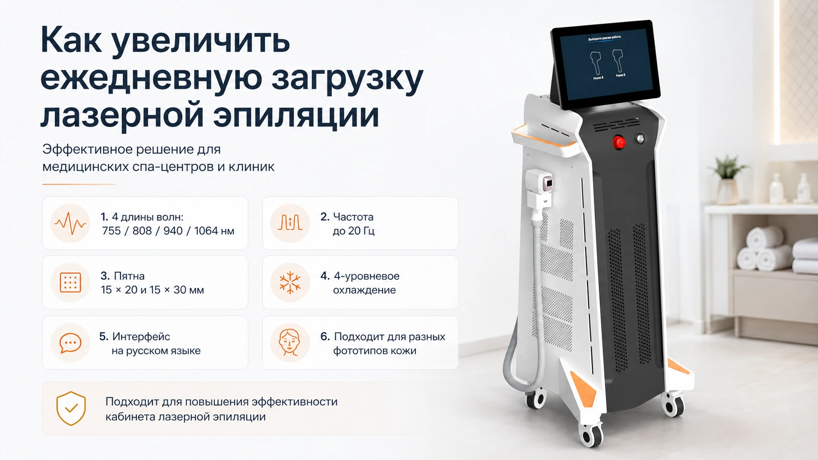 профессиональный диодный лазерный аппарат для эпиляции АресЛайт