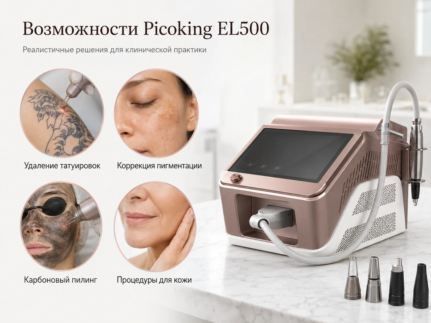 Picoking EL500 для удаления татуировок, коррекции пигментации и карбонового пилинга